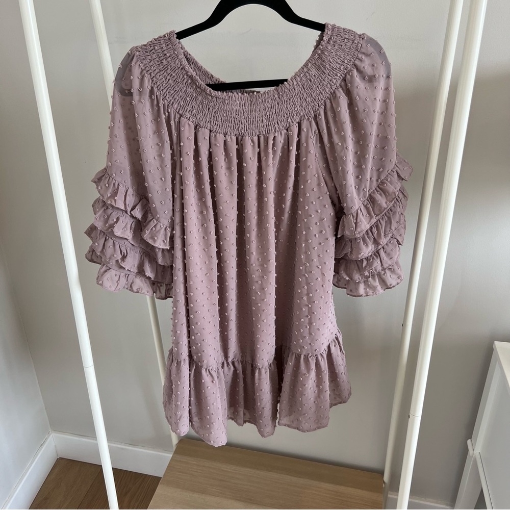 Wishlist apparel purple off the shoulder swing dress size S/M